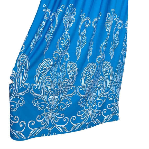 Summer Maxi Dress Surplice Smock Waist Sleeveless Large - Picture 4 of 11